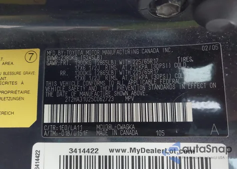 2005 Lexus Rx 330 из США, поврежденный, VIN 2T2HA31U25C062723